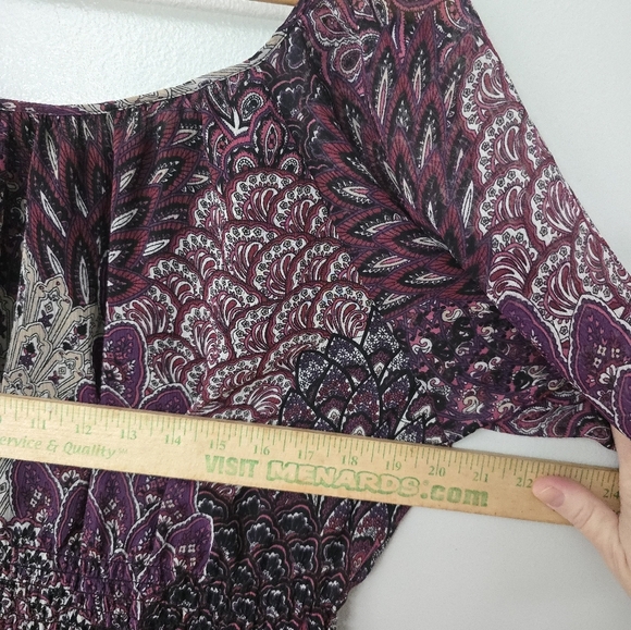 Fashion Bug Top Womens 2X Vtg Sheer Floral Sequin Pink Purple Dolman Whimsygoth - Picture 7 of 9